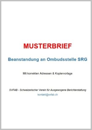 Musterbrief Beschwerde an UBI
