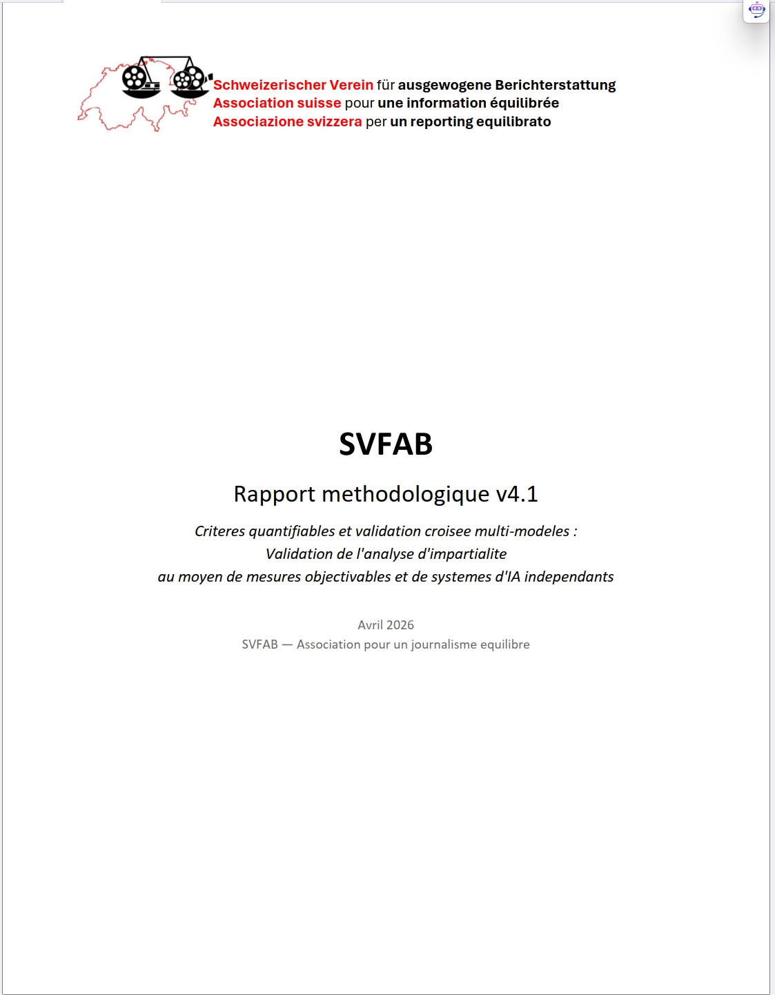 SVFAB Methodenbericht Cover FR