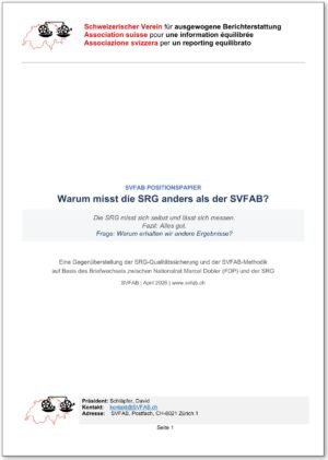 Positionspapier: Warum misst die SRG anders als der SVFAB?